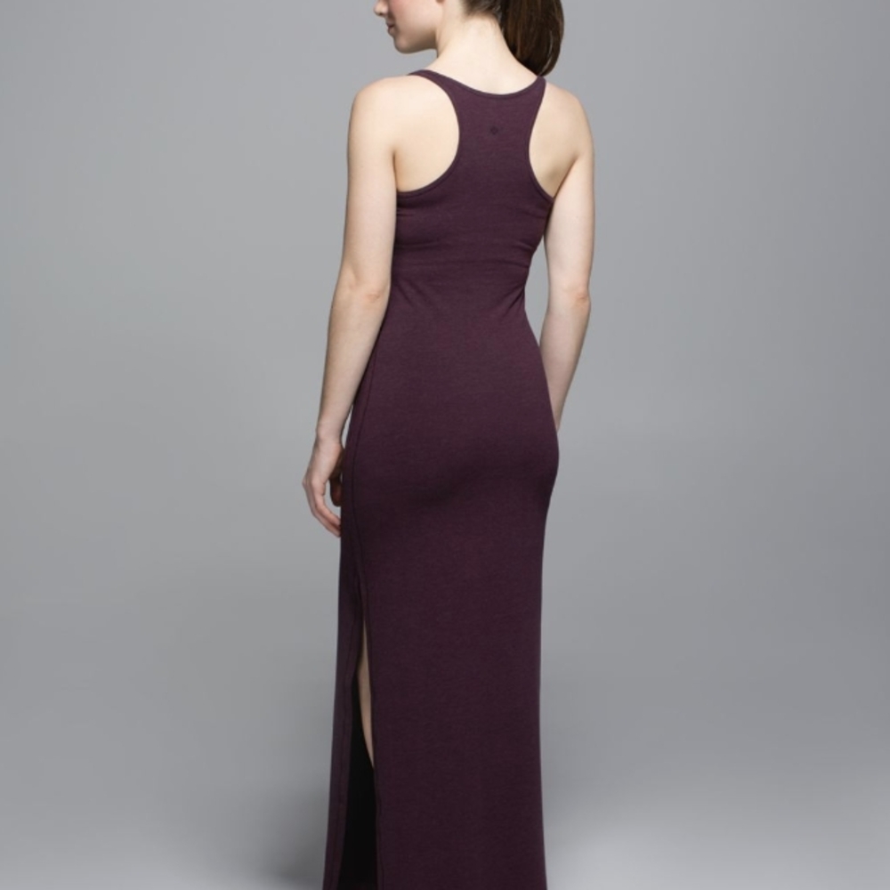 EUC Burgundy LULULEMON Refresh Racerback Tank Maxi Dress 2 / 4, S Soft Stretchy - Picture 2 of 12